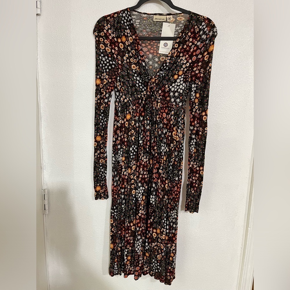 Mixie front dress summer Boho hobo festival size M NWT